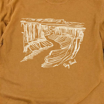 Big Bend Line Drawing Cotton Long Sleeve