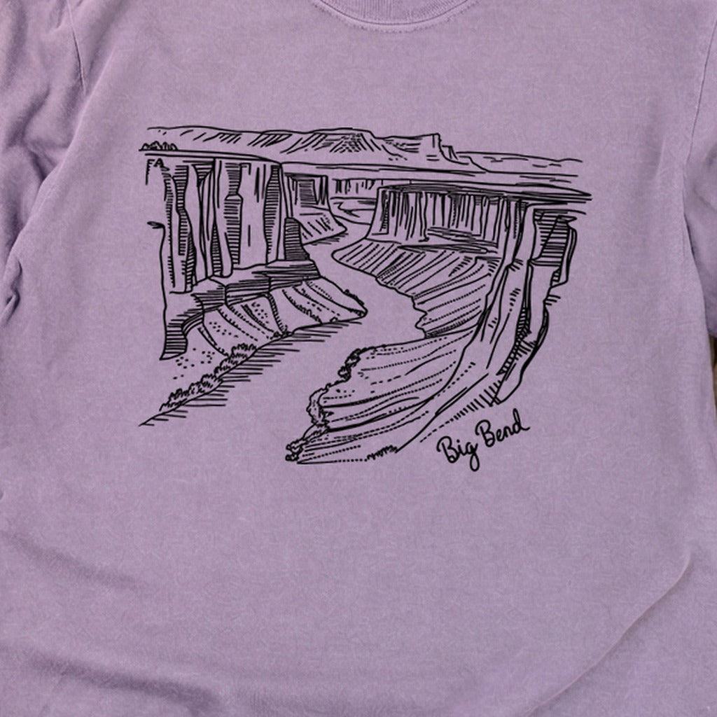 Big Bend Line Drawing Cotton Long Sleeve