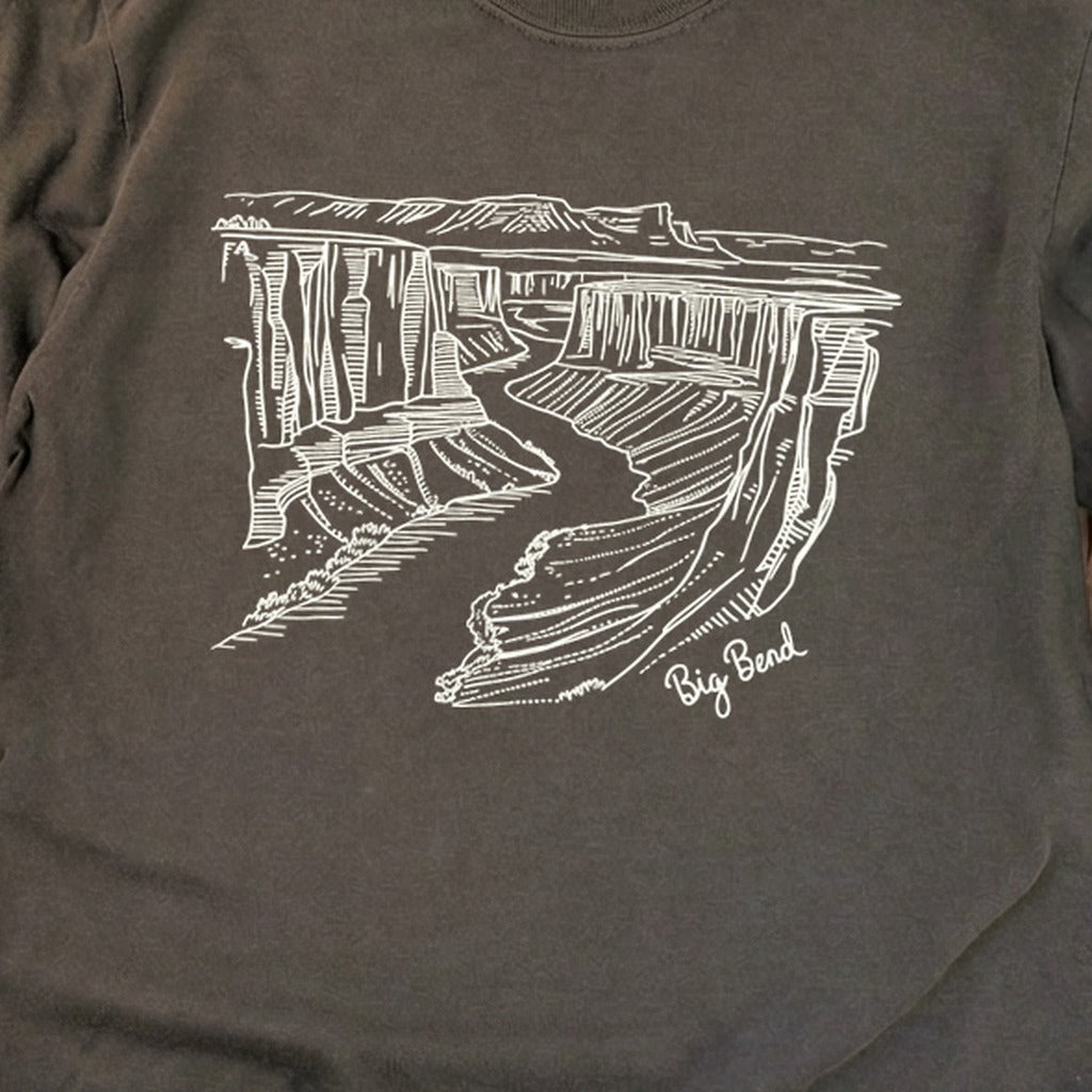 Big Bend Line Drawing Cotton Long Sleeve