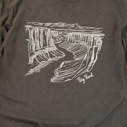 Big Bend Line Drawing Cotton Long Sleeve