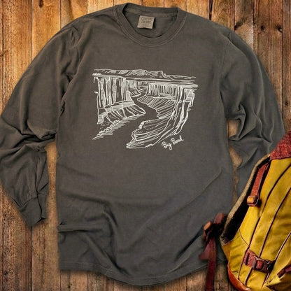 Big Bend Line Drawing Cotton Long Sleeve