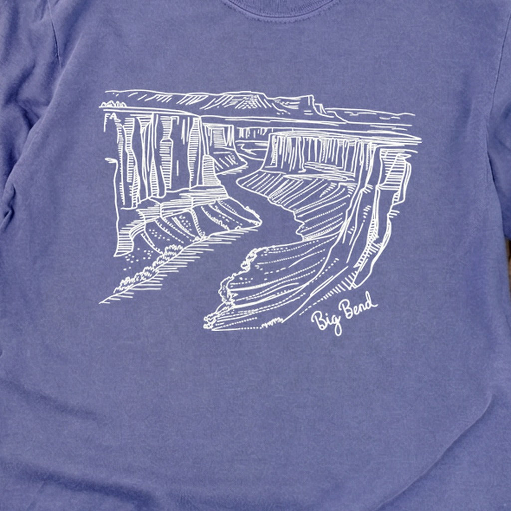 Big Bend Line Drawing Cotton Long Sleeve