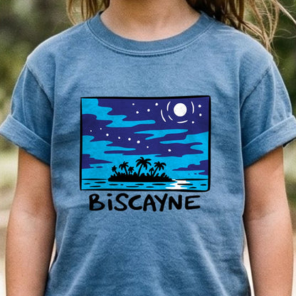 Biscayne at Night Kids Cotton T-Shirt