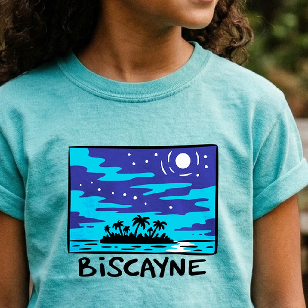Biscayne at Night Kids Cotton T-Shirt