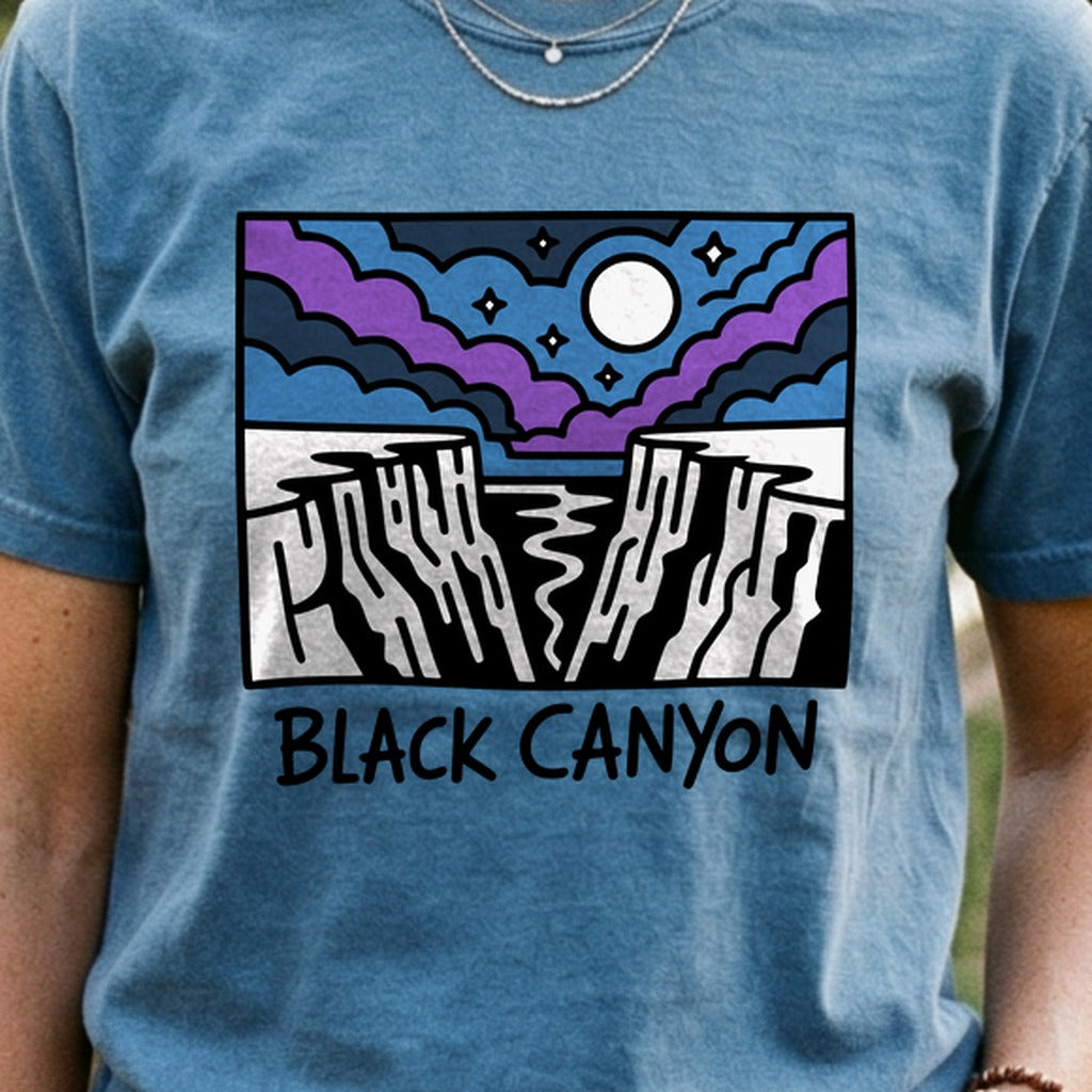 Black Canyon of the Gunnison at Night Cotton T-Shirt