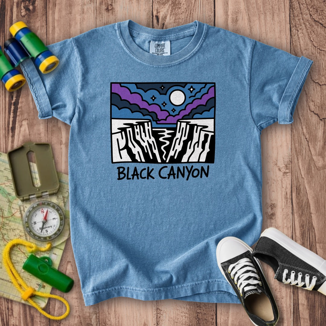 Black Canyon of the Gunnison at Night Kids Cotton T-Shirt