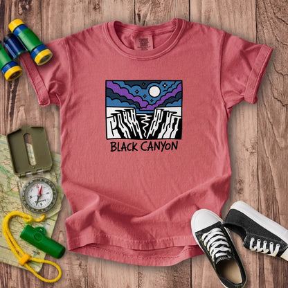 Black Canyon of the Gunnison at Night Kids Cotton T-Shirt