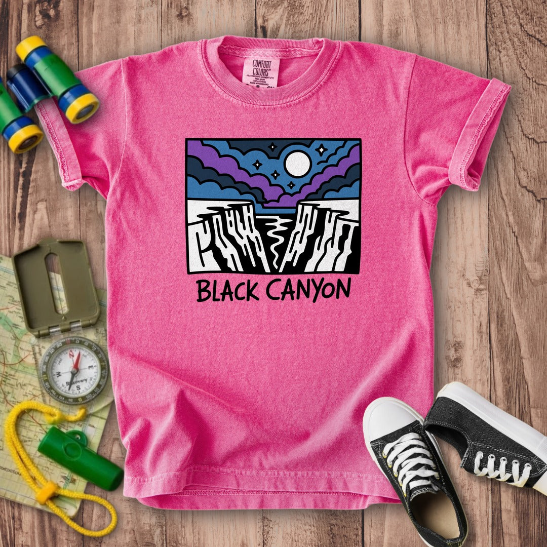 Black Canyon of the Gunnison at Night Kids Cotton T-Shirt