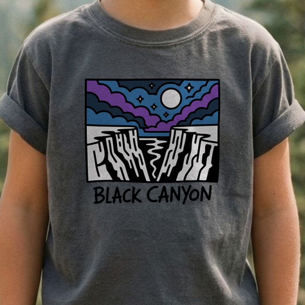 Black Canyon of the Gunnison at Night Kids Cotton T-Shirt