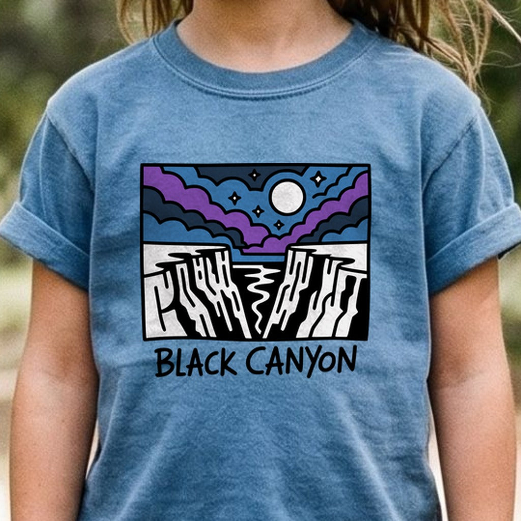 Black Canyon of the Gunnison at Night Kids Cotton T-Shirt