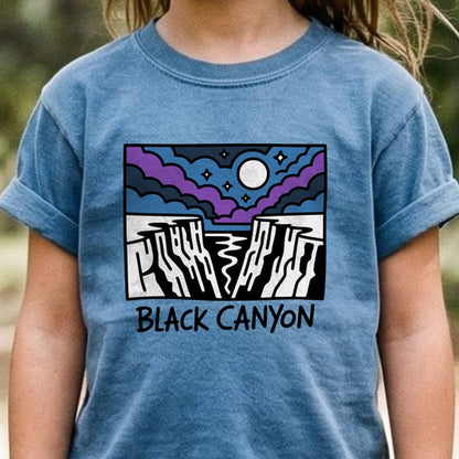 Black Canyon of the Gunnison at Night Kids Cotton T-Shirt