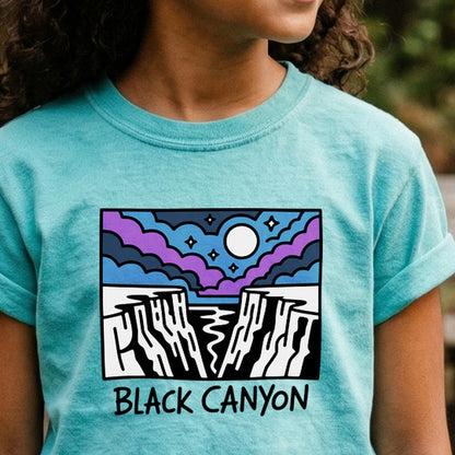 Black Canyon of the Gunnison at Night Kids Cotton T-Shirt