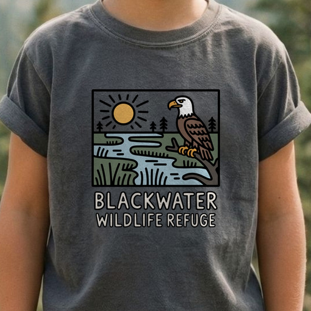 Blackwater National Wildlife Refuge Eagle Kids Cotton T-Shirt