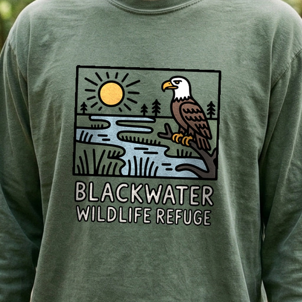 Blackwater National Wildlife Refuge Eagle Cotton Long Sleeve