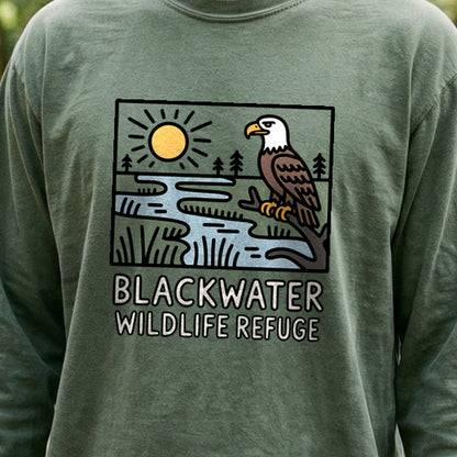 Blackwater National Wildlife Refuge Eagle Cotton Long Sleeve