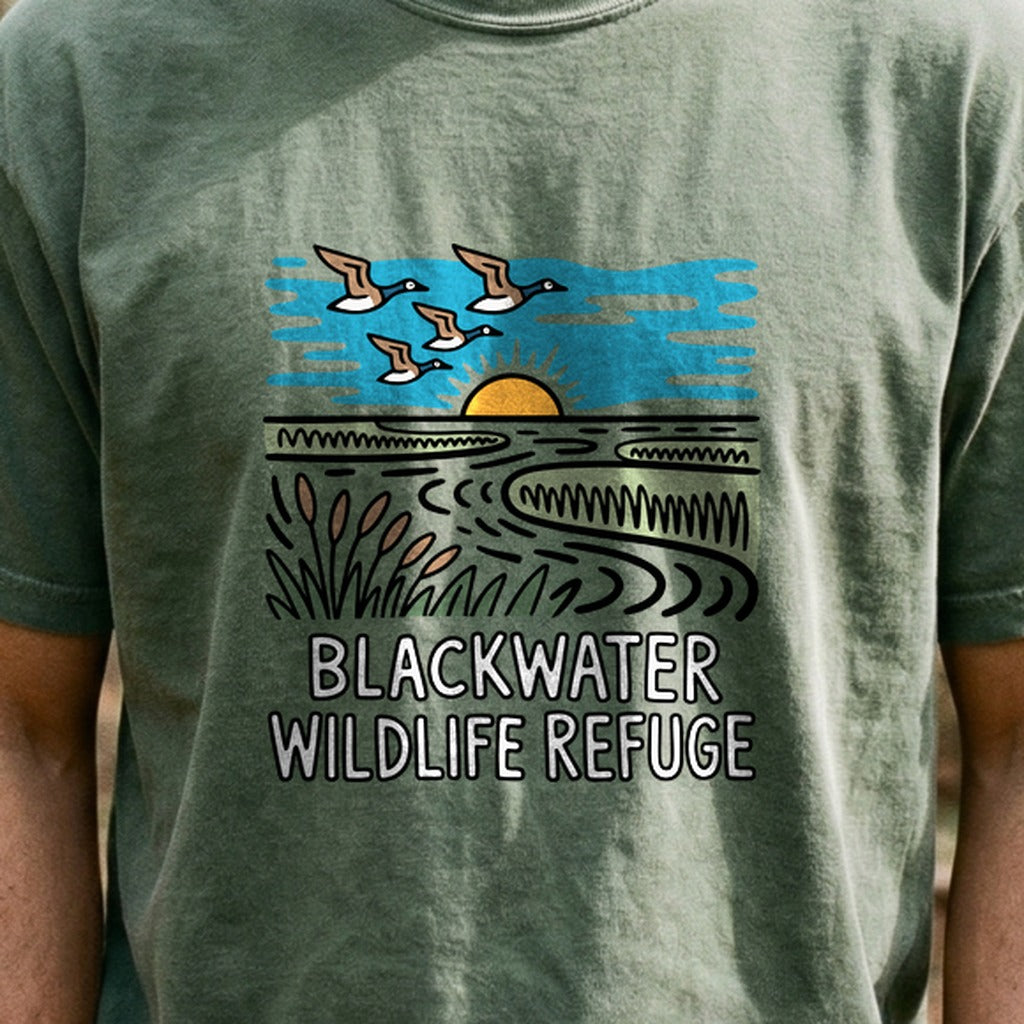 Blackwater National Wildlife Refuge Geese Cotton T-Shirt