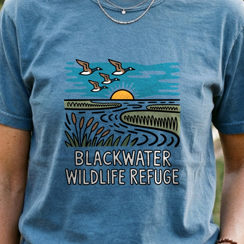 Blackwater National Wildlife Refuge Geese Cotton T-Shirt