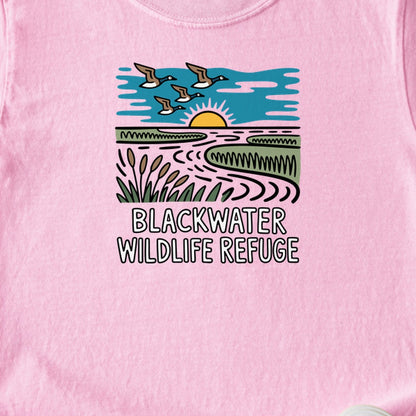 Blackwater National Wildlife Refuge Geese Kids Cotton T-Shirt