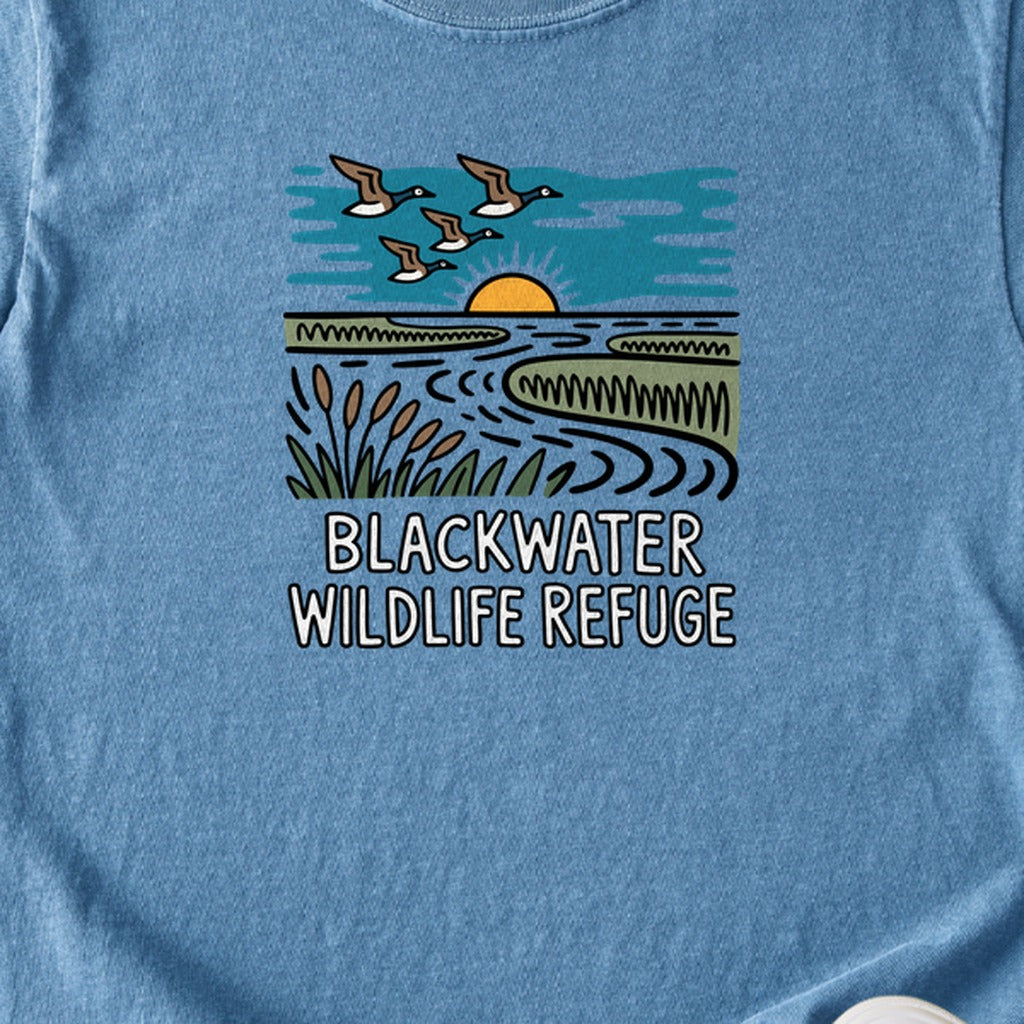 Blackwater National Wildlife Refuge Geese Kids Cotton T-Shirt