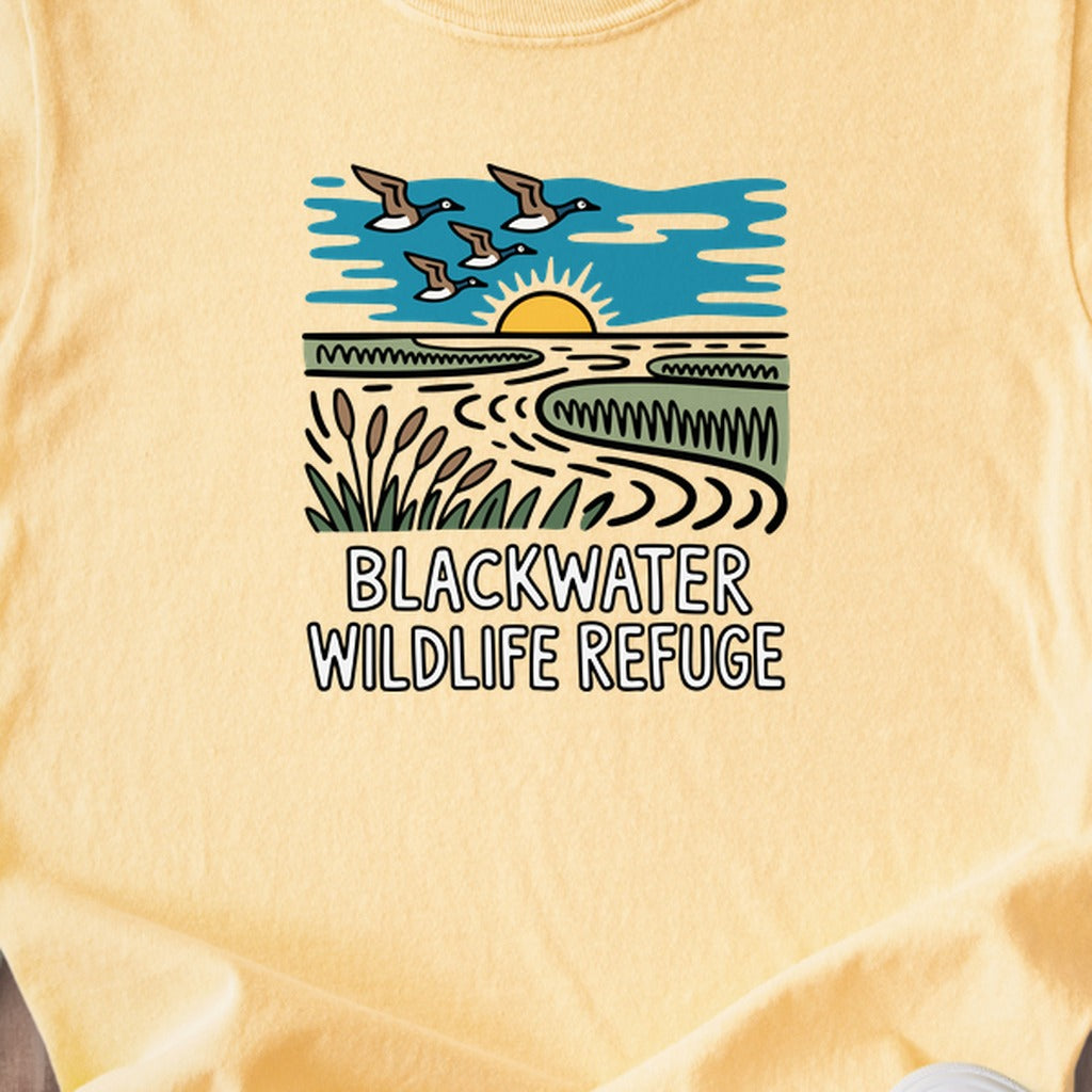Blackwater National Wildlife Refuge Geese Kids Cotton T-Shirt