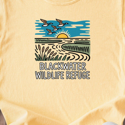 Blackwater National Wildlife Refuge Geese Kids Cotton T-Shirt