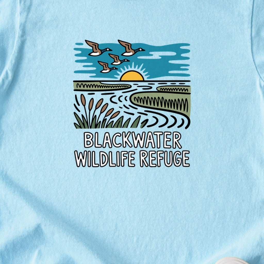 Blackwater National Wildlife Refuge Geese Kids Cotton T-Shirt