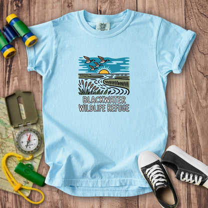 Blackwater National Wildlife Refuge Geese Kids Cotton T-Shirt