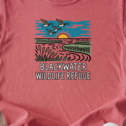 Blackwater National Wildlife Refuge Geese Kids Cotton T-Shirt