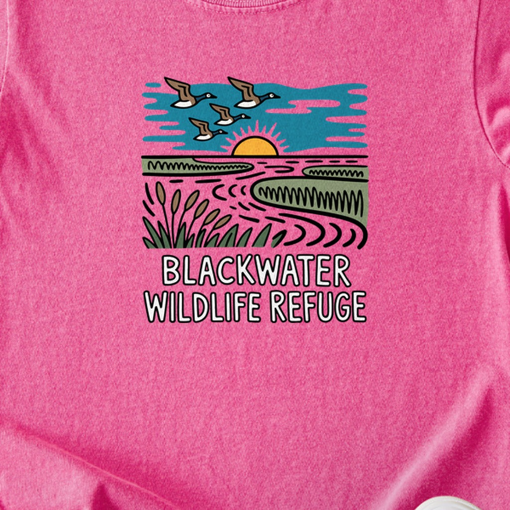 Blackwater National Wildlife Refuge Geese Kids Cotton T-Shirt