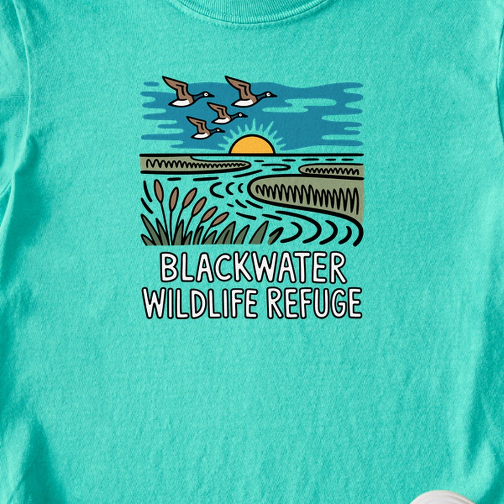 Blackwater National Wildlife Refuge Geese Kids Cotton T-Shirt