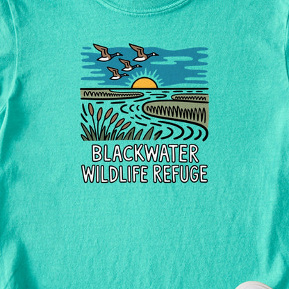 Blackwater National Wildlife Refuge Geese Kids Cotton T-Shirt
