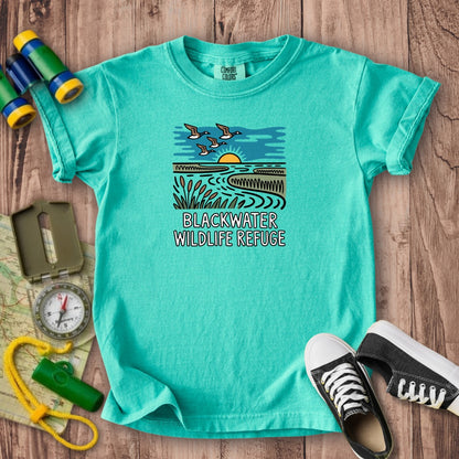 Blackwater National Wildlife Refuge Geese Kids Cotton T-Shirt