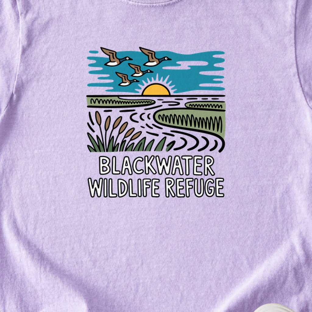 Blackwater National Wildlife Refuge Geese Kids Cotton T-Shirt