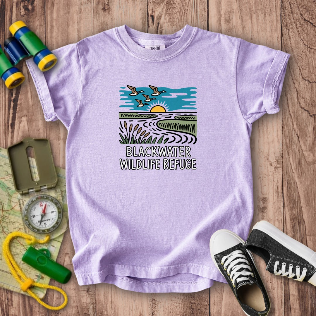 Blackwater National Wildlife Refuge Geese Kids Cotton T-Shirt