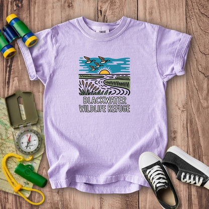Blackwater National Wildlife Refuge Geese Kids Cotton T-Shirt