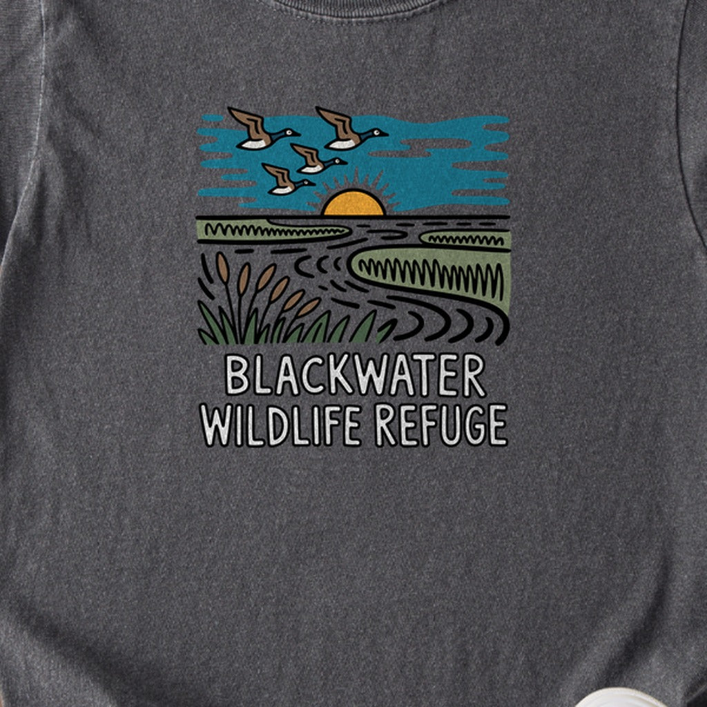 Blackwater National Wildlife Refuge Geese Kids Cotton T-Shirt
