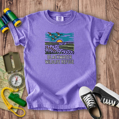Blackwater National Wildlife Refuge Geese Kids Cotton T-Shirt