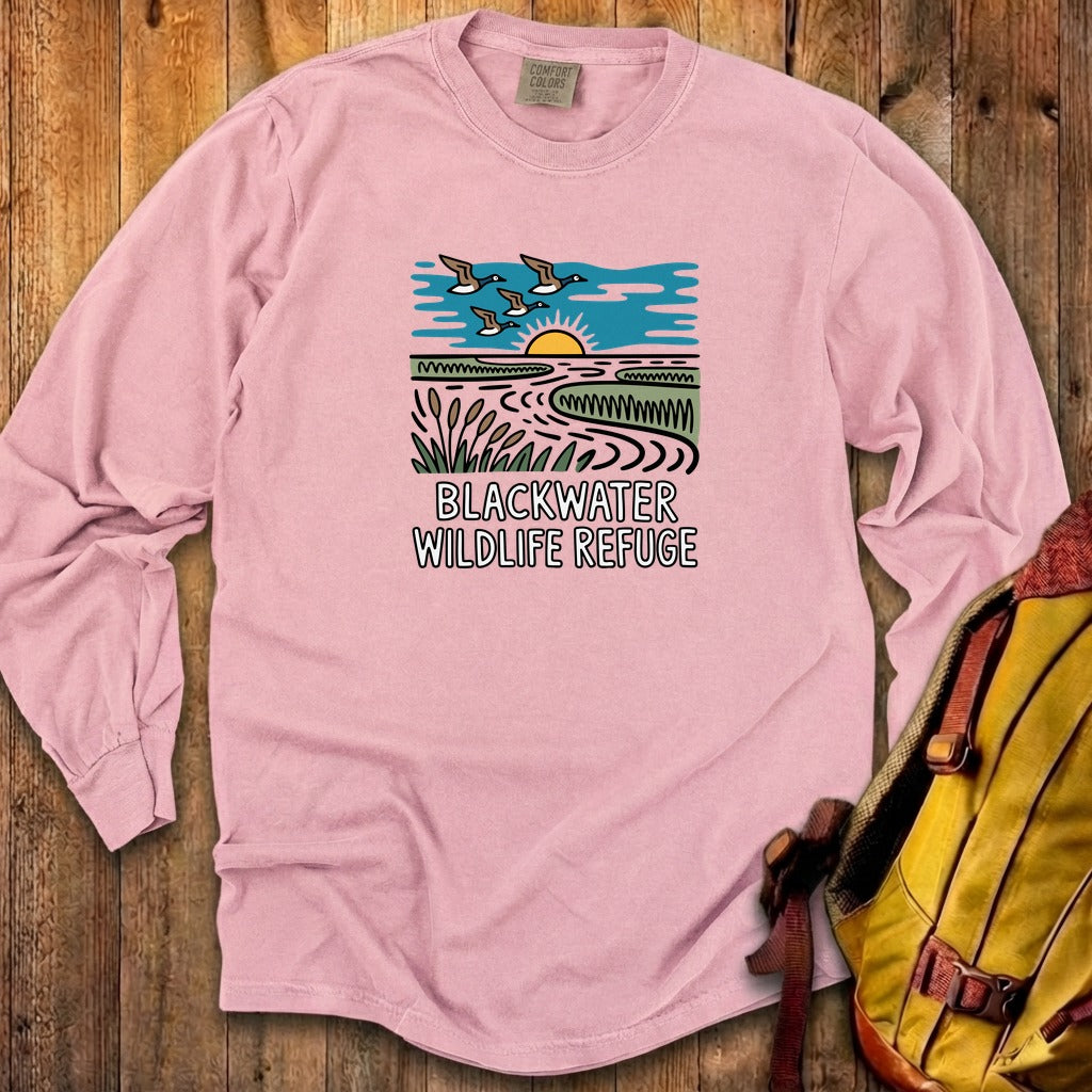 Blackwater National Wildlife Refuge Geese Cotton Long Sleeve