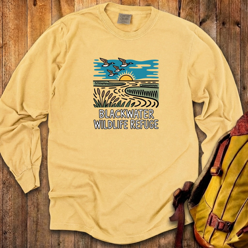 Blackwater National Wildlife Refuge Geese Cotton Long Sleeve