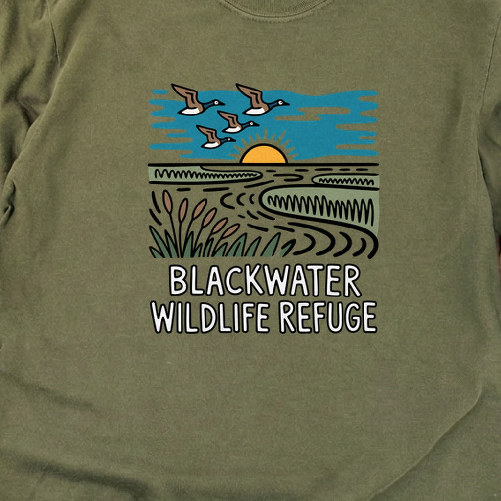 Blackwater National Wildlife Refuge Geese Cotton Long Sleeve