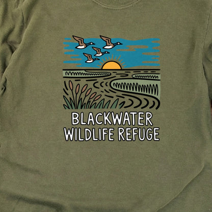 Blackwater National Wildlife Refuge Geese Cotton Long Sleeve