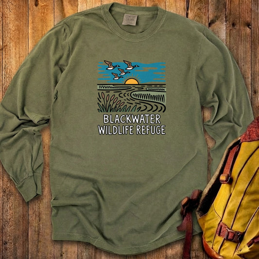 Blackwater National Wildlife Refuge Geese Cotton Long Sleeve
