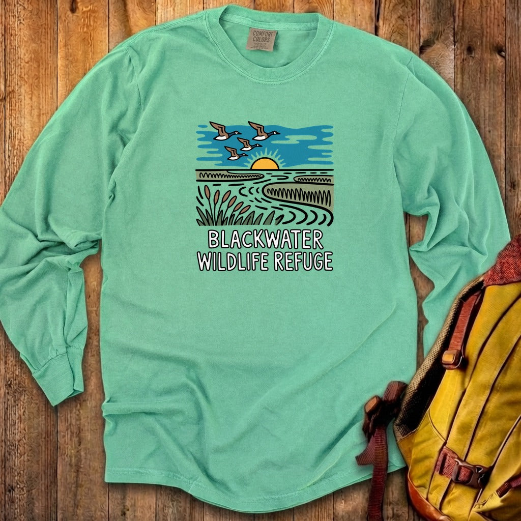 Blackwater National Wildlife Refuge Geese Cotton Long Sleeve
