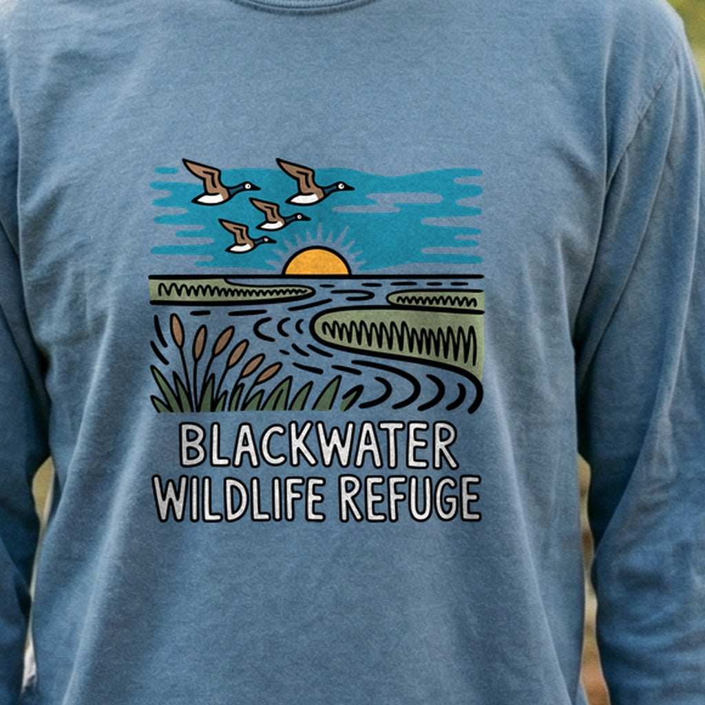 Blackwater National Wildlife Refuge Geese Cotton Long Sleeve