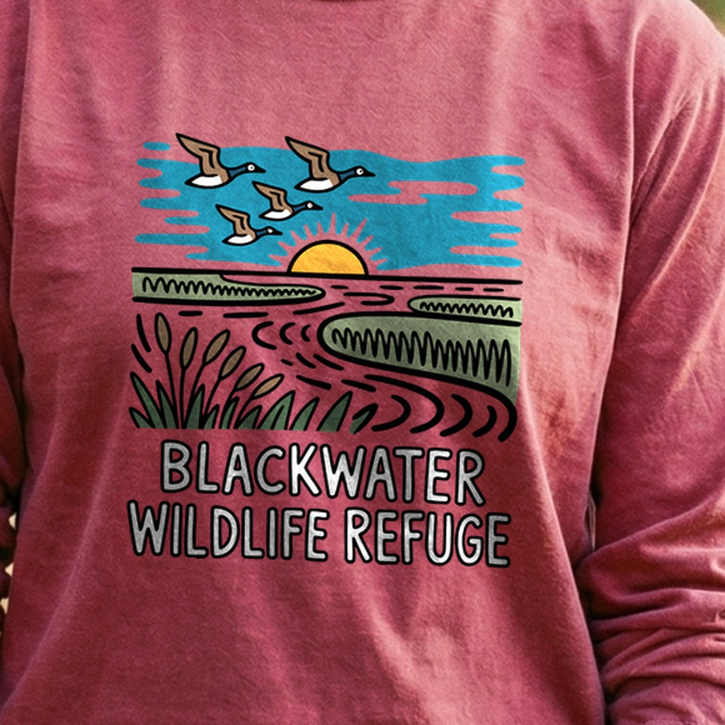 Blackwater National Wildlife Refuge Geese Cotton Long Sleeve