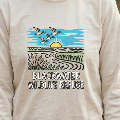 Blackwater National Wildlife Refuge Geese Cotton Long Sleeve