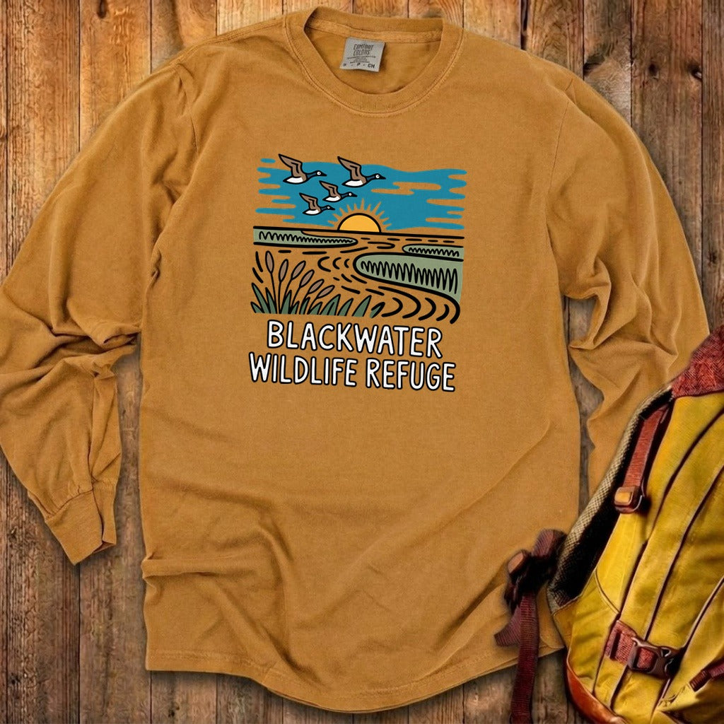 Blackwater National Wildlife Refuge Geese Cotton Long Sleeve