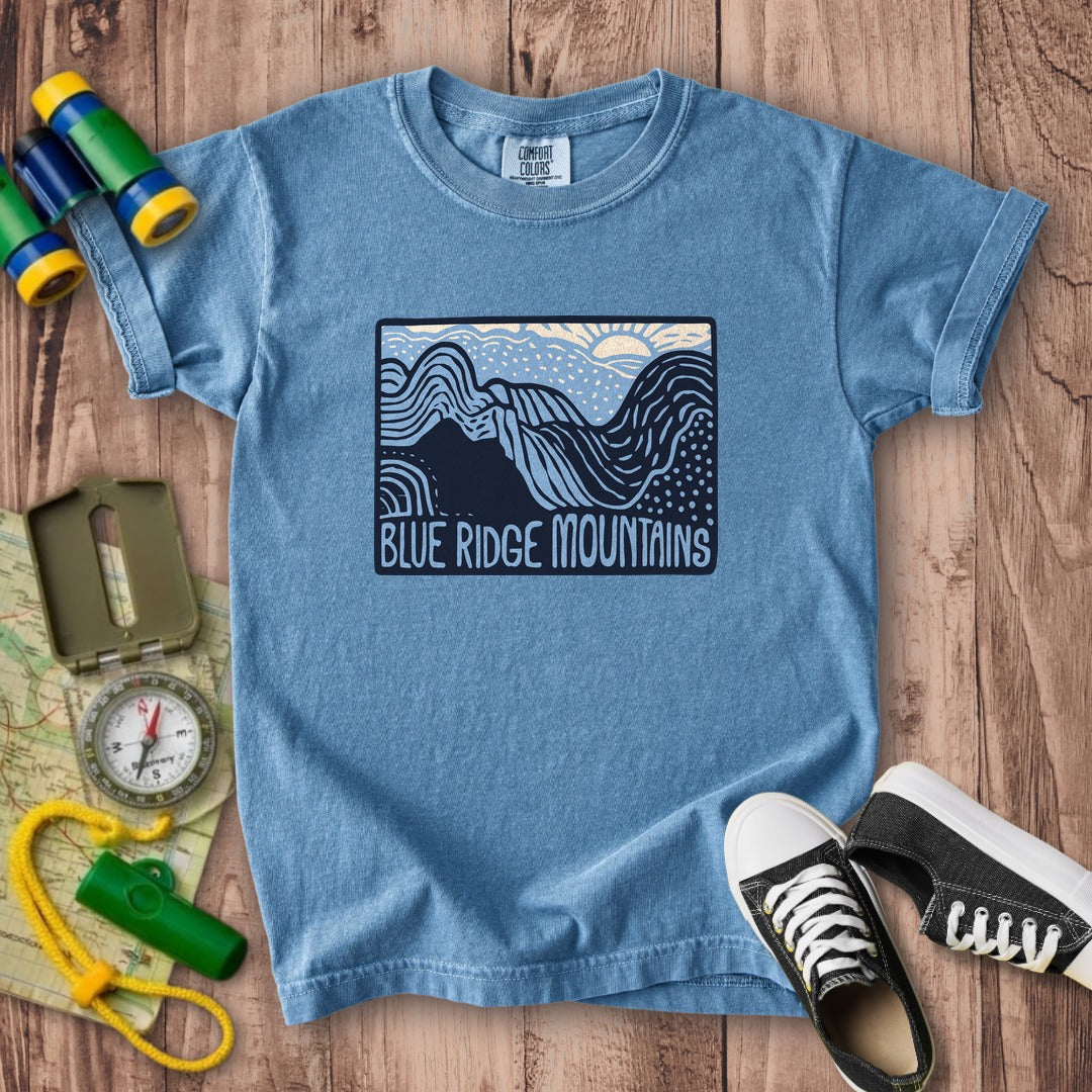 Blue Ridge Mountains Kids Cotton T-Shirt