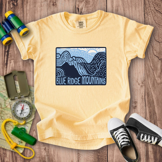 Blue Ridge Mountains Kids Cotton T-Shirt