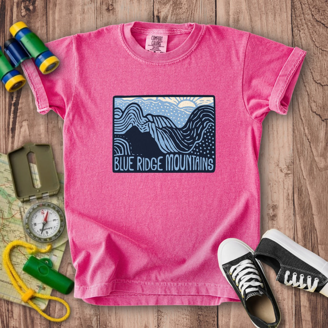 Blue Ridge Mountains Kids Cotton T-Shirt